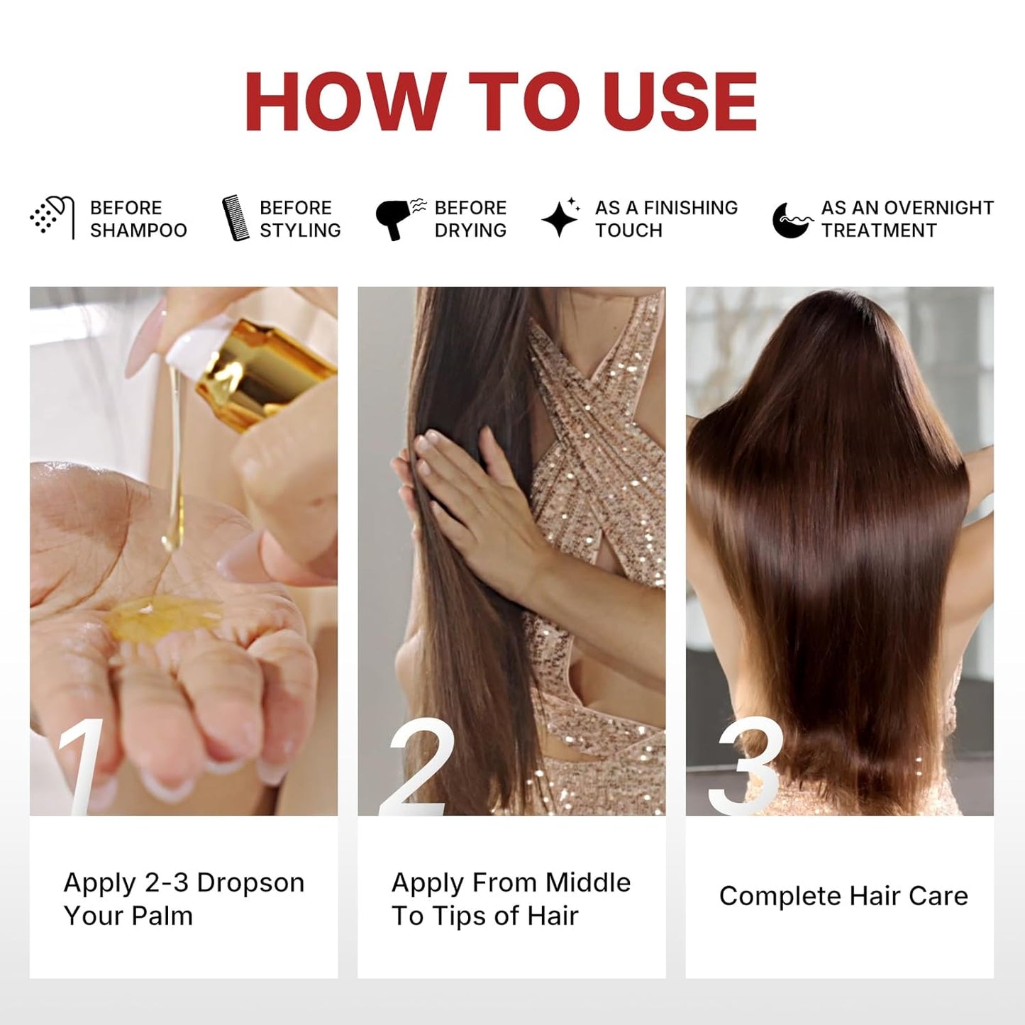 Karseell Aceite de Argán Marroquí – Suero Reparador para Cabello 1.6 fl oz