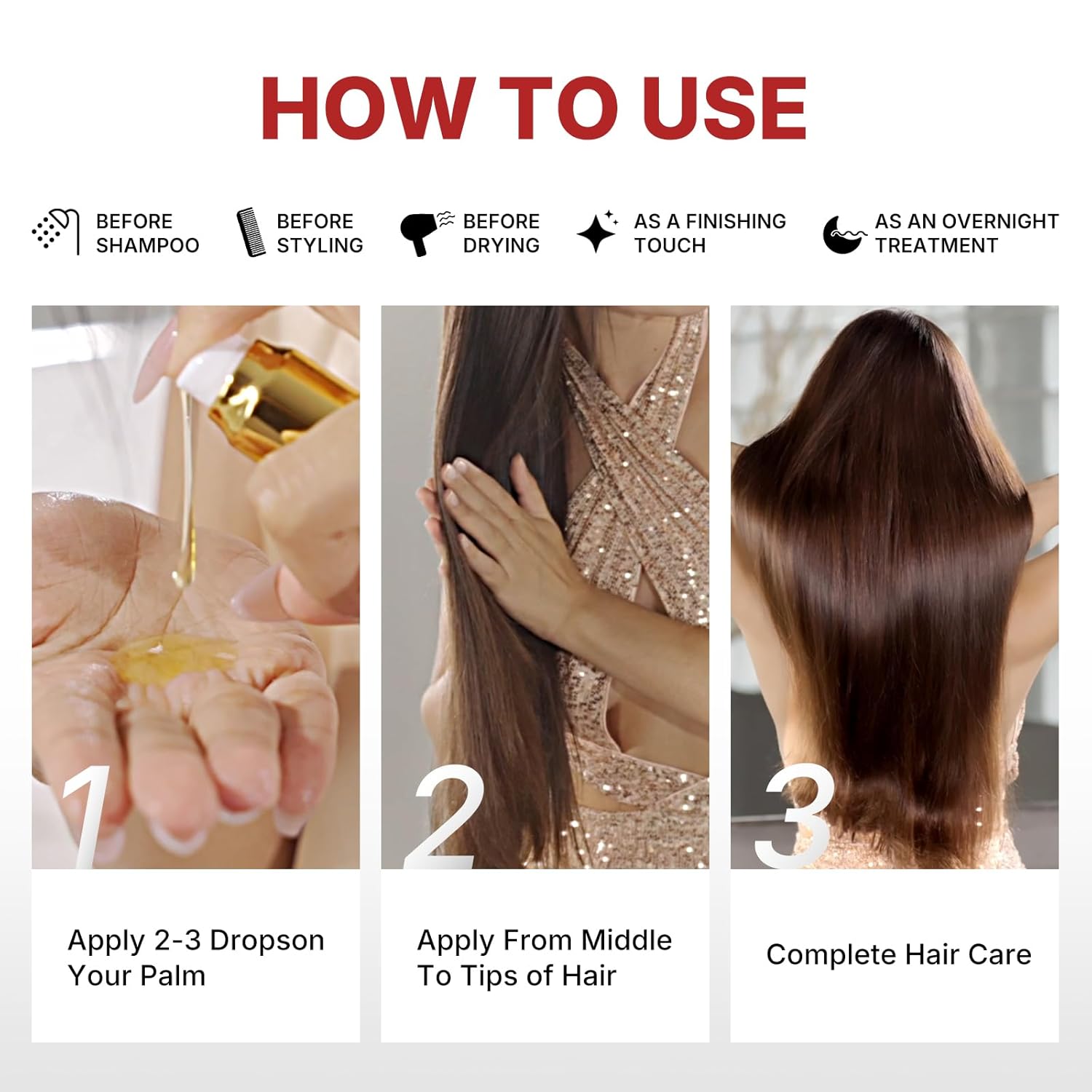 Karseell Aceite de Argán Marroquí – Suero Reparador para Cabello 1.6 fl oz