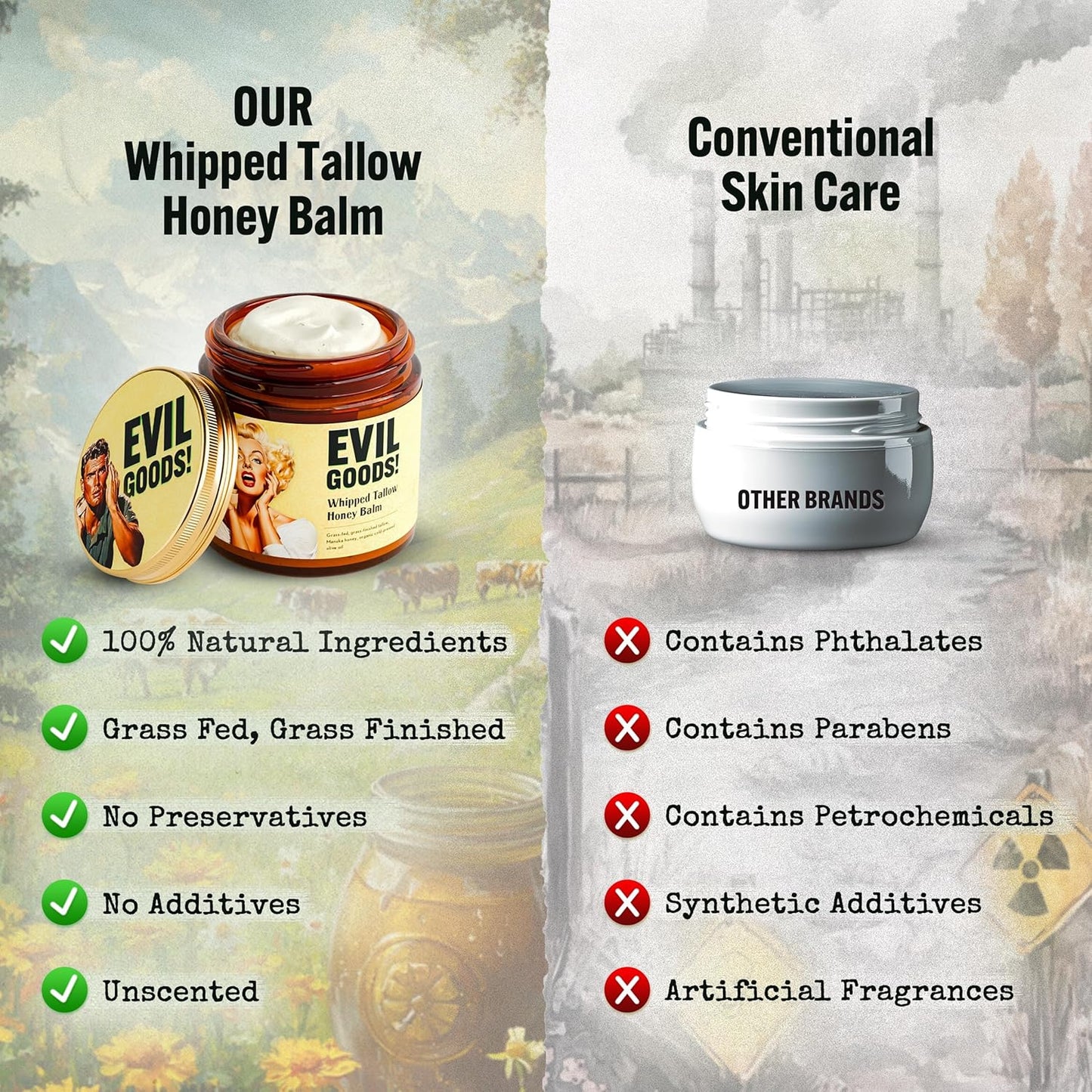 🌿 CREMA EVIL GOODS – Hidratación Natural con Sarga Batida de Ternera y Miel de Manuka