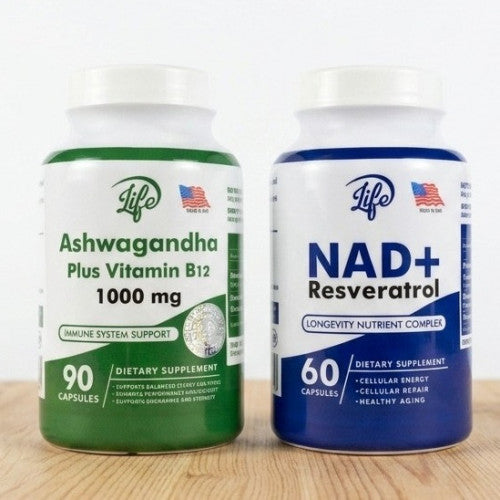COMBO JUVENTUD CELULAR & VITALIDAD 🌿 (Ashwagandha + NAD Resveratrol)