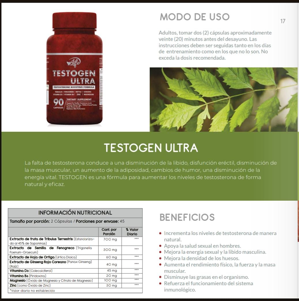 COMBO RENDIMIENTO & VITALIDAD MASCULINA TRÍBULOS + TESTOGEN